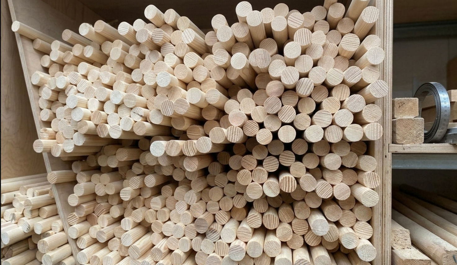 Pine dowel detail